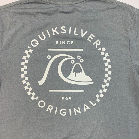 Quiksilver T Shirt Mens S Small Gray Short Sleeve Moisture Wicking Stretch Tee - Picture 4 of 11